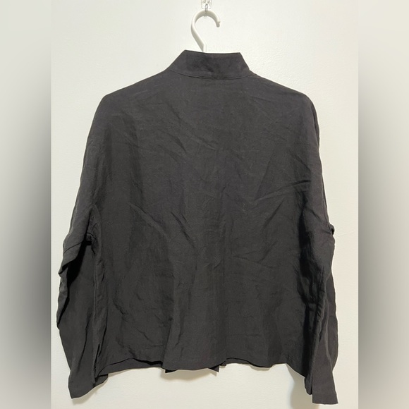 Eileen Fisher Petite linen-blend button down shirt K. - Picture 10 of 11